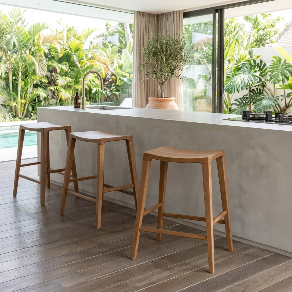Modern kitchen stool in premium solid wood