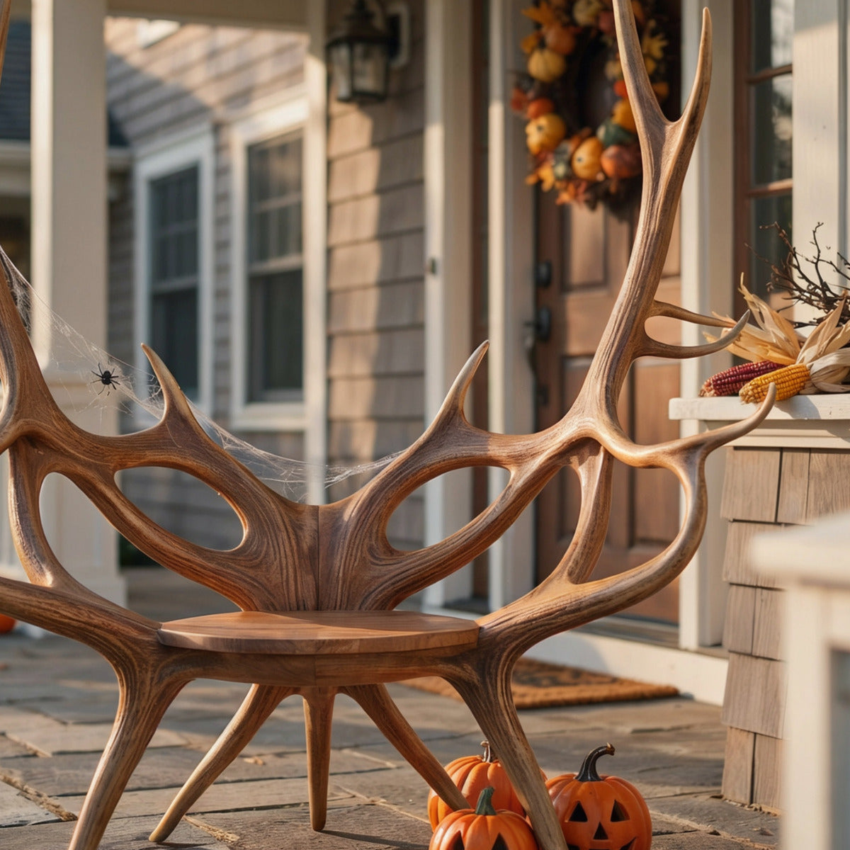 Sculptural Antler Solid Wood Chair – Organic Modern Art Chair