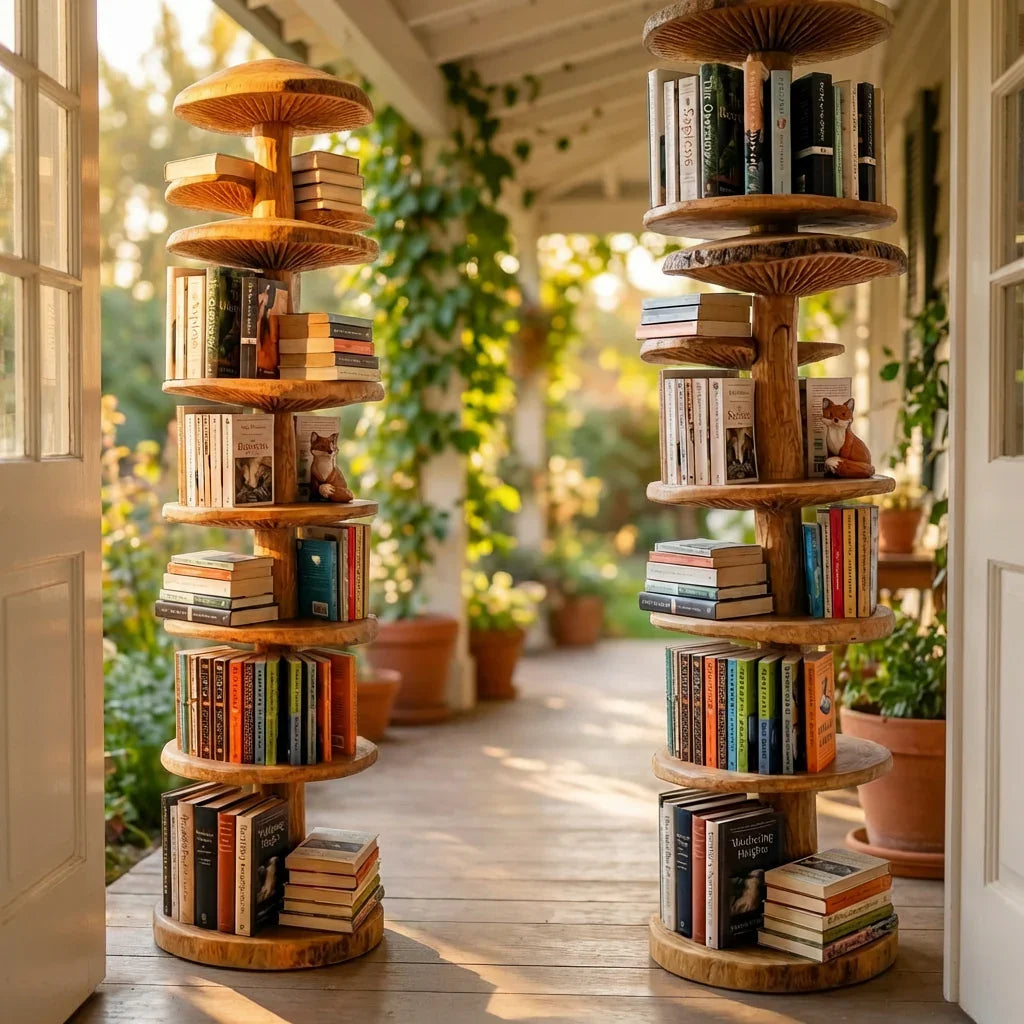 Standing Mushroom Tower Bookshelf With Tiered Round Shelves - Ashdeco 2026