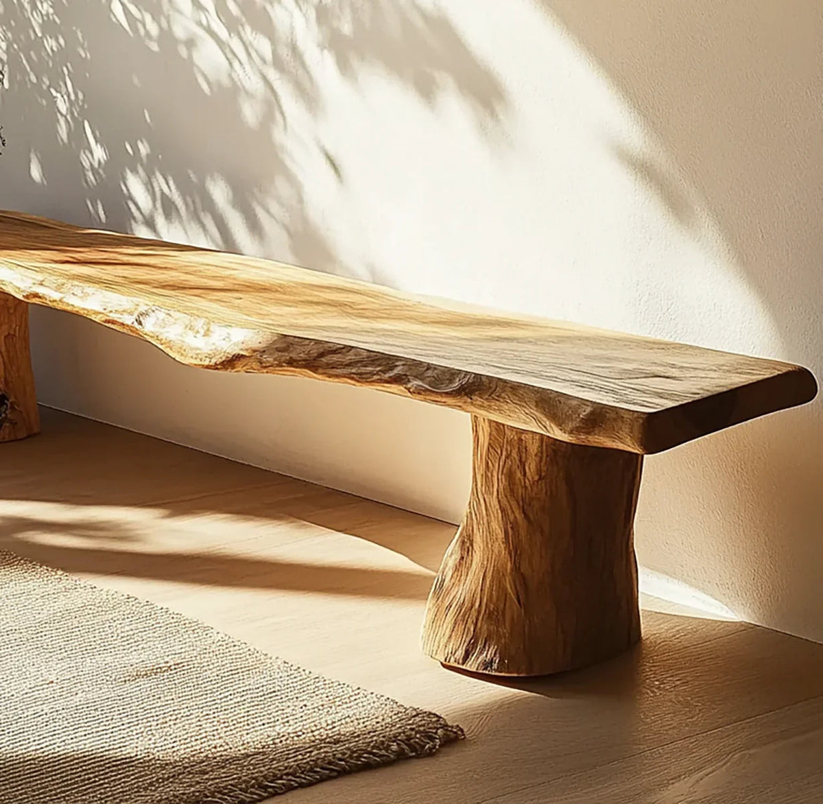 Wooden bench for bedroom and living room interior design
