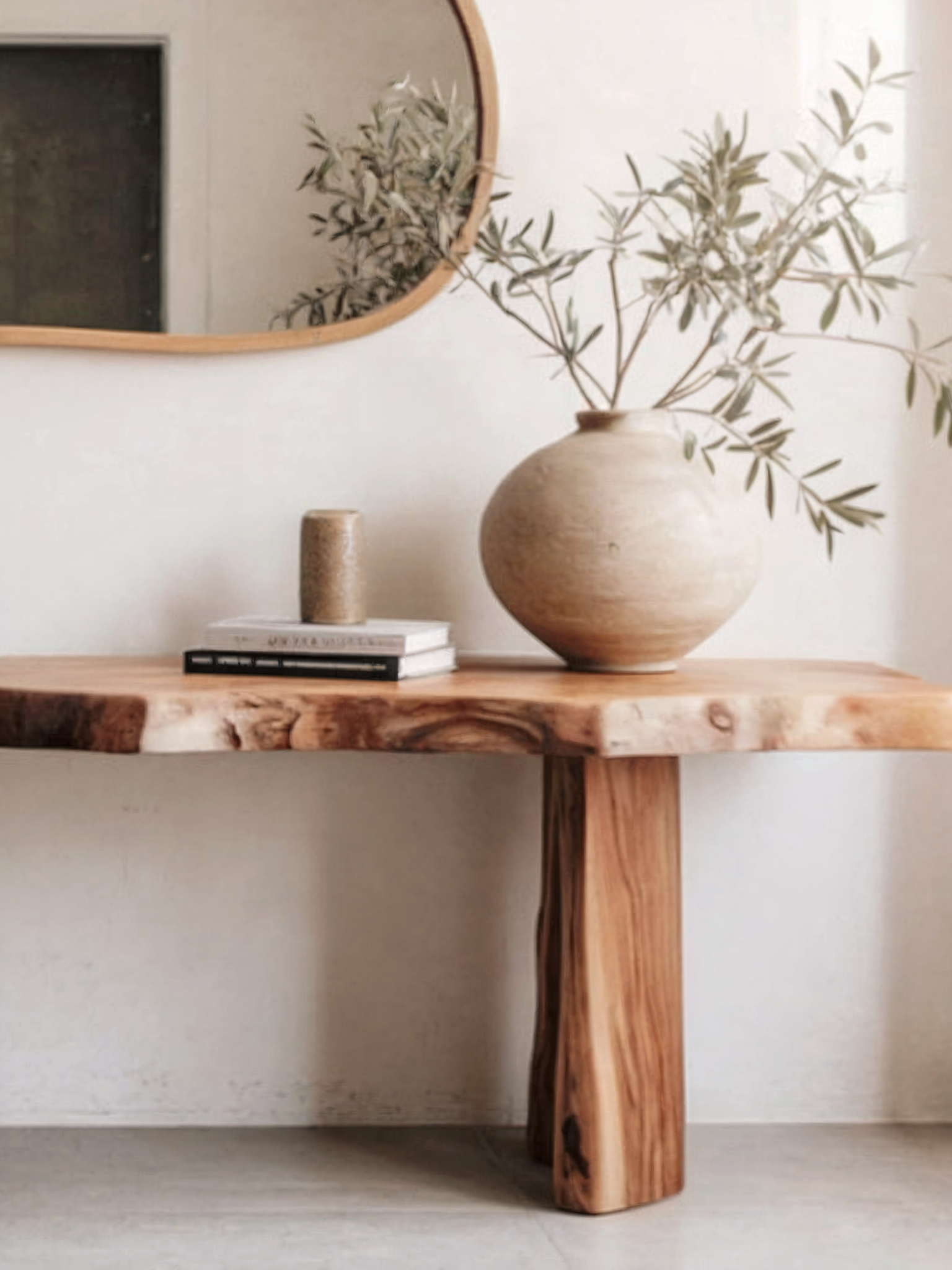 Rustic Solid Wood Console Table – Handmade Entryway Table for Holiday Decor or Hallway Display