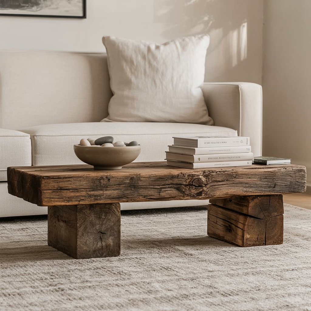 Handmade Live Edge Coffee Table – Rustic Solid Wood Slab for Modern Farmhouse Decor