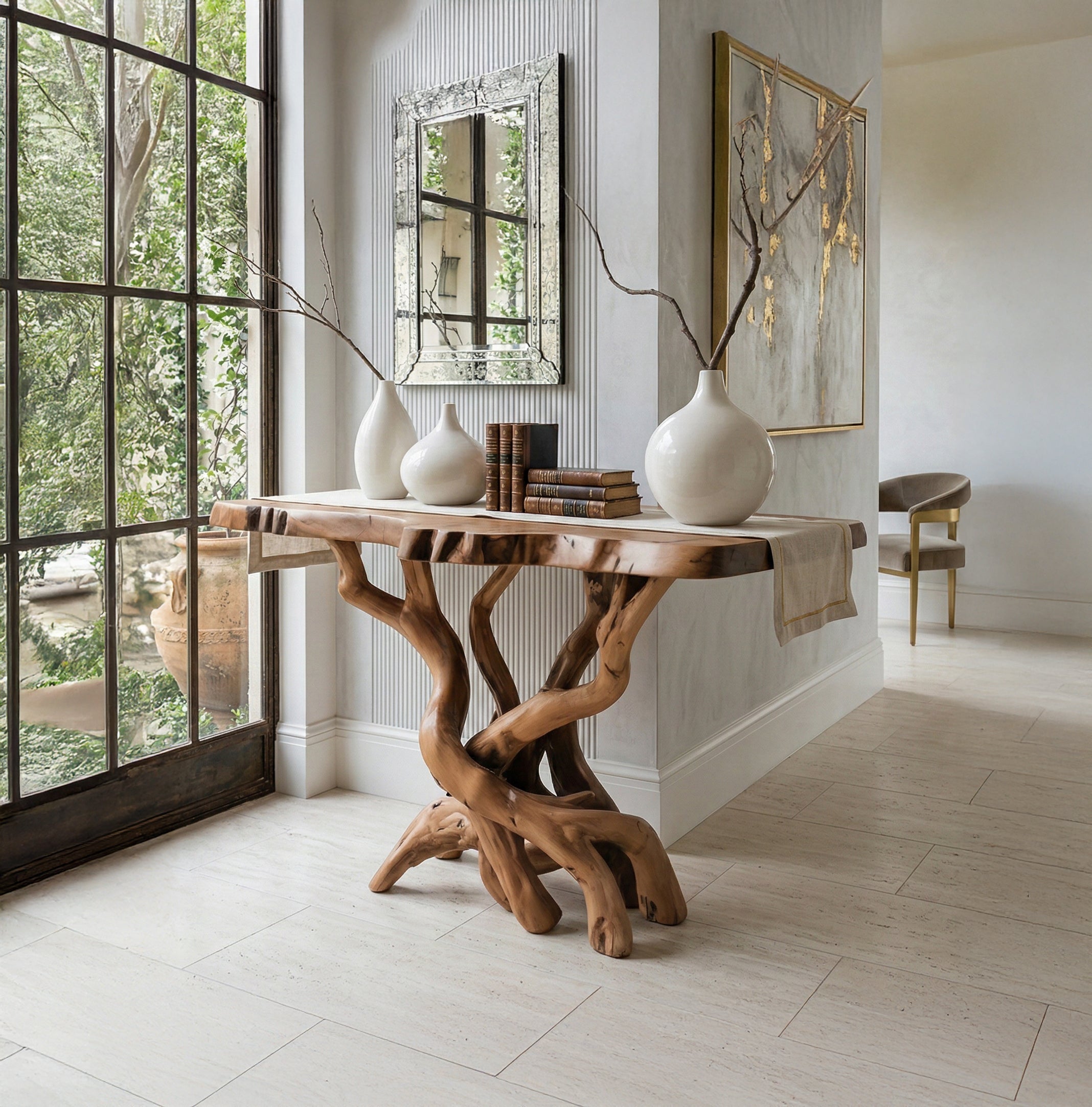 Handcrafted Live Edge Console Table For Rustic Home Decor