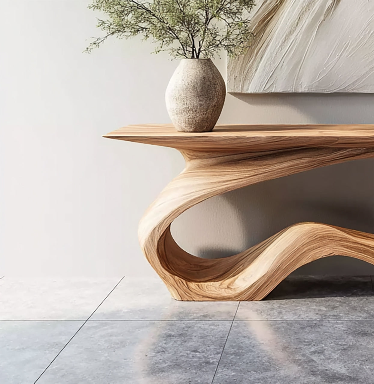 Rustic Farmhouse Console Table – Handmade Solid Wood Live Edge Hallway Entryway Sofa Table