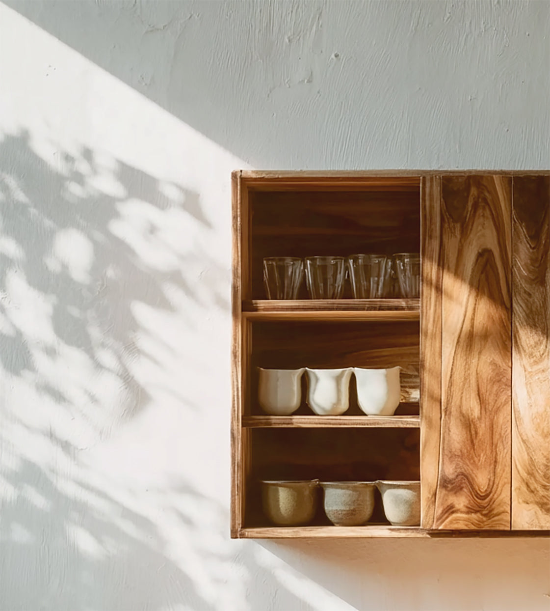 Handcrafted Solid Wood Wall Cabinet – Minimalist Hanging Shelf