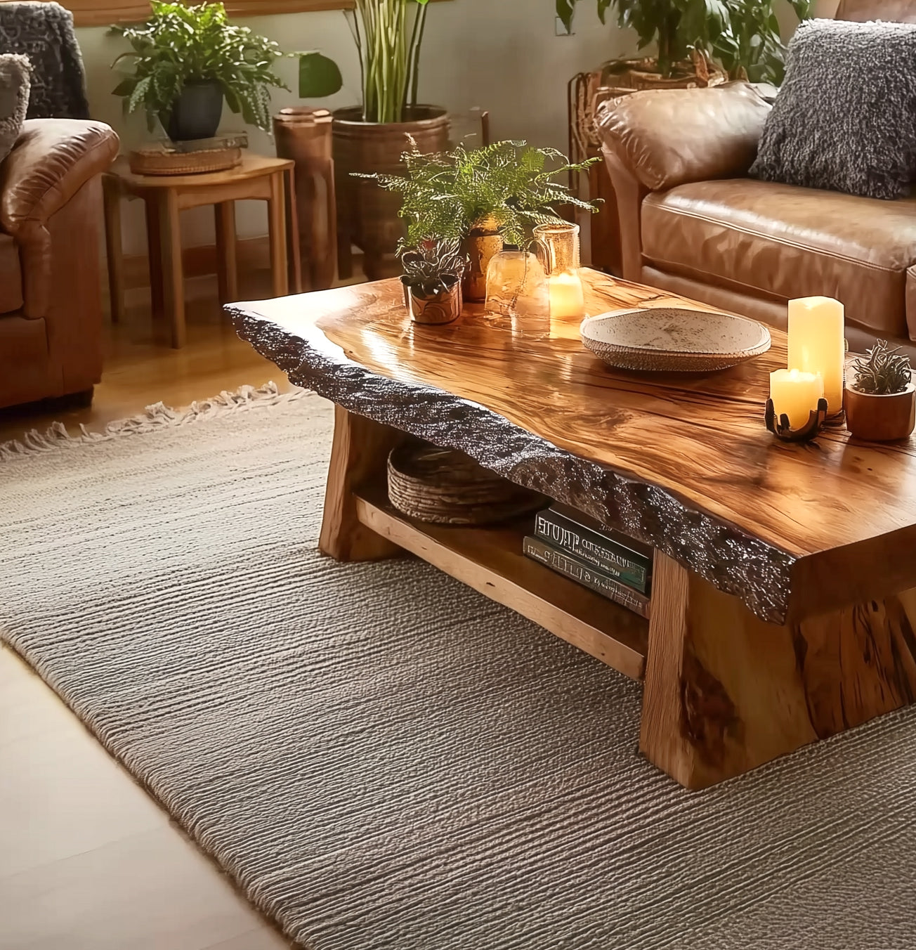 Coffee Table Side Table – Rustic Mid Century Handmade Vintage Furniture