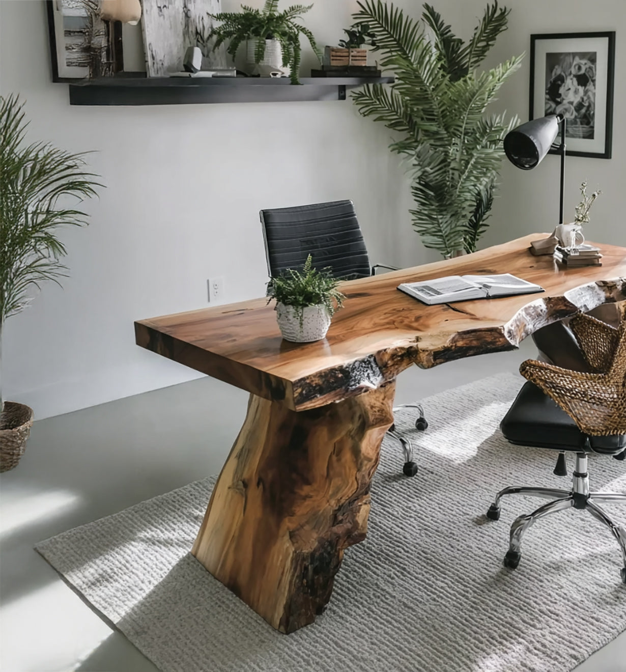 Rustic Live Edge Writing Desk For Cozy Office Or Reading Corner