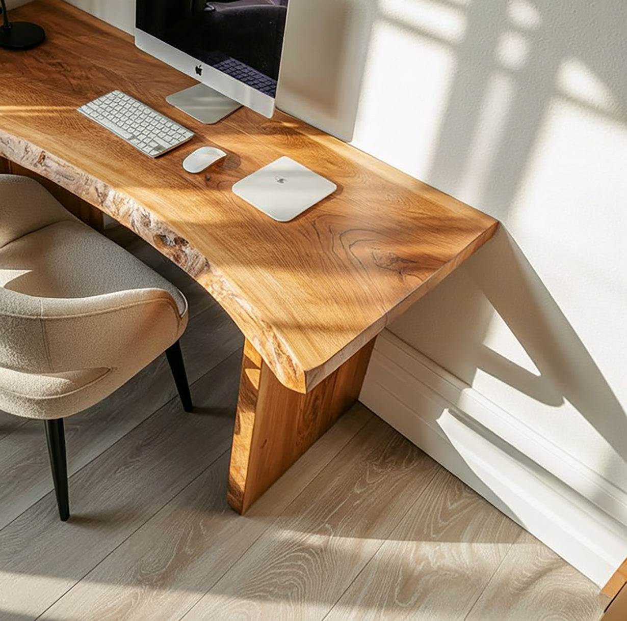 Rustic Live Edge Writing Desk For Cozy Office Or Reading Corner