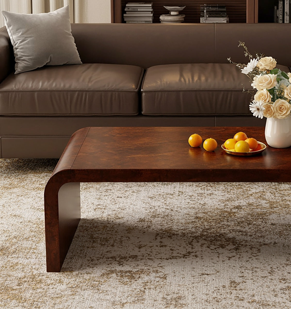 Rustic Coffee Table – Modern Solid Wood Live Edge Farmhouse Living Room Table