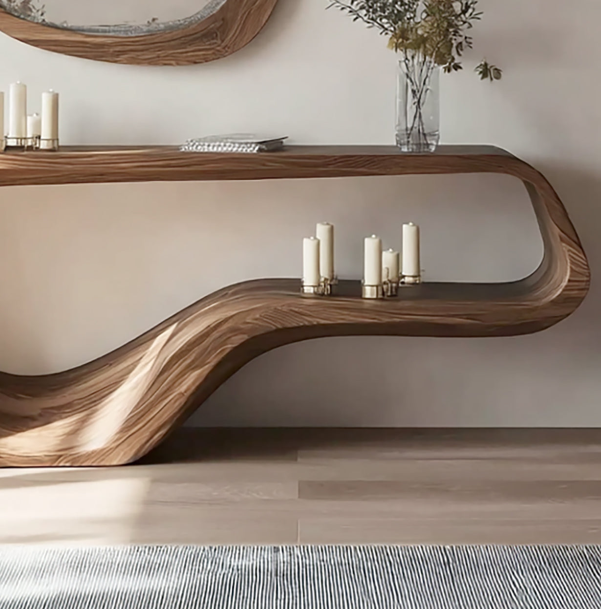 Handcrafted Live Edge Console Table – Rustic Solid Wood Entryway