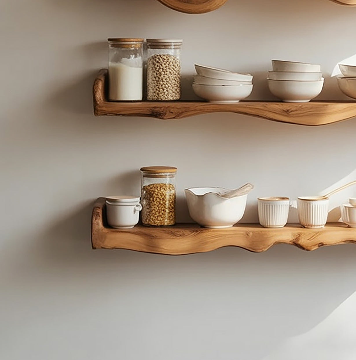 Rustic Floating Wall Shelf with Live Edge for Bathroom & Living Decor