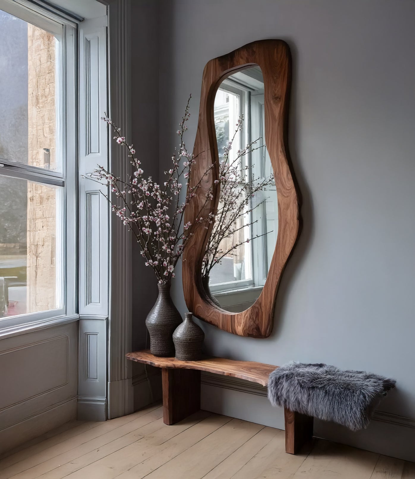 Live Edge Wood Wall Art & Floor Mirror – Unique Home Decor