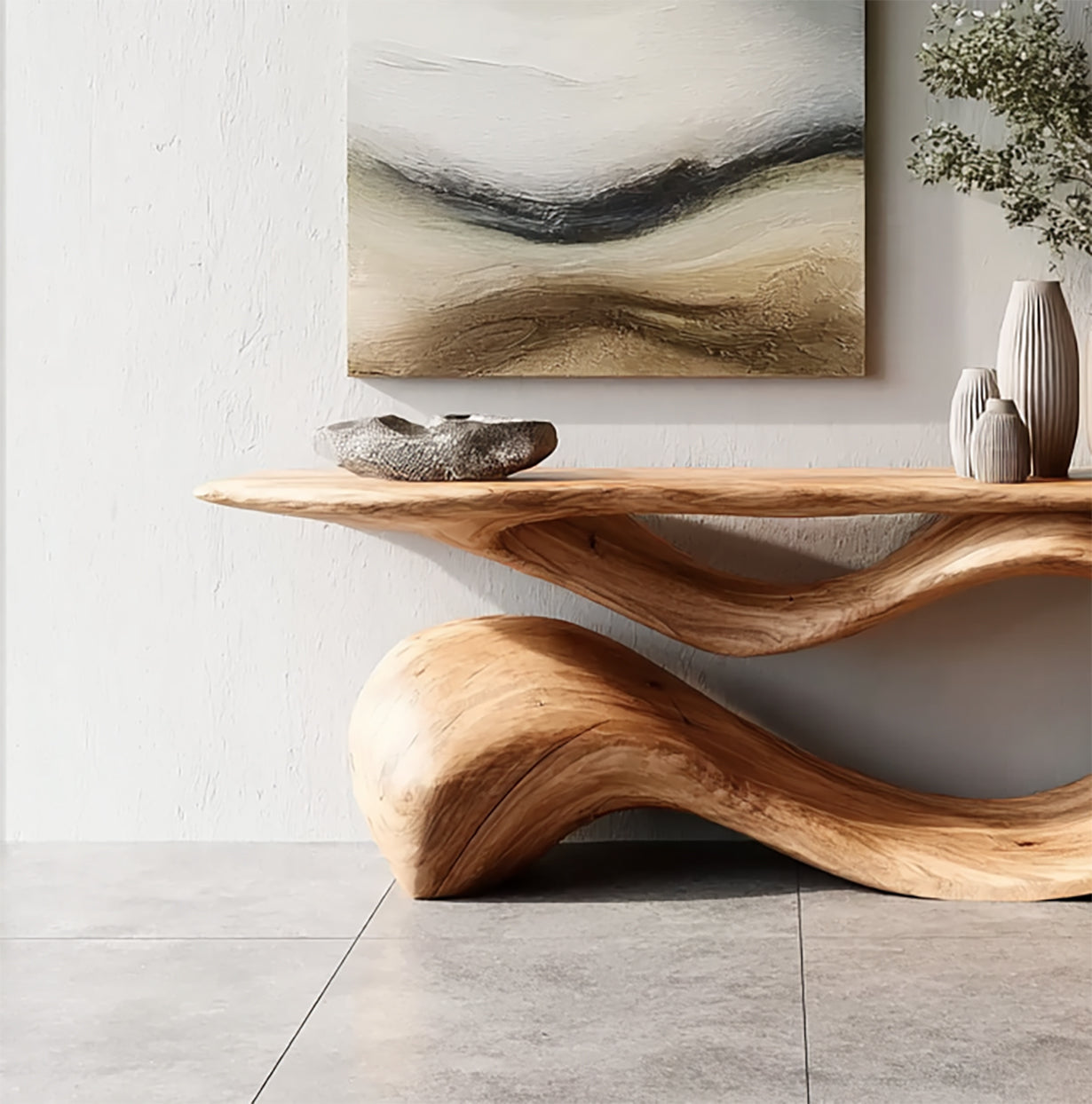 Handmade Solid Wood Console Table – Rustic Farmhouse Live Edge Hallway, Entryway & Sofa Table