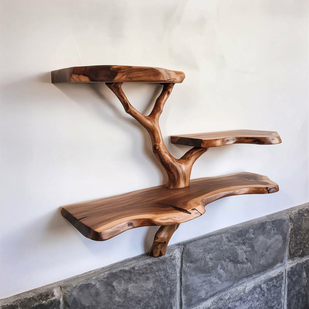 Tree Branch Floating Shelf – Natural Driftwood Wall Decor