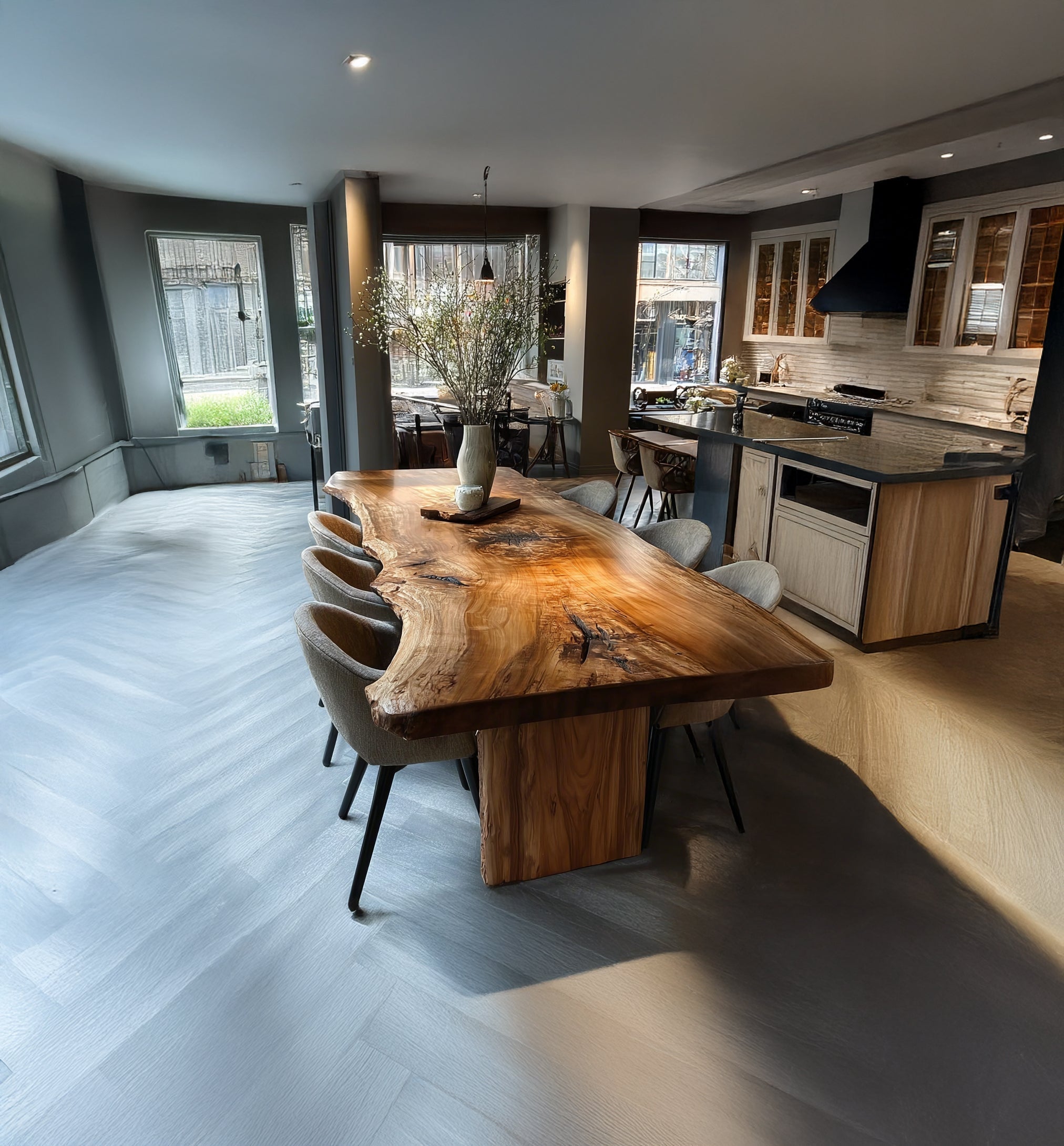 Handmade Live Edge Walnut Dining Table – Custom Solid Wood Farmhouse Furniture