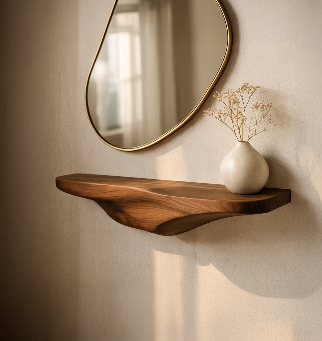 Artisanal Solid Wood Wall Storage for Modern Farmhouse Decor