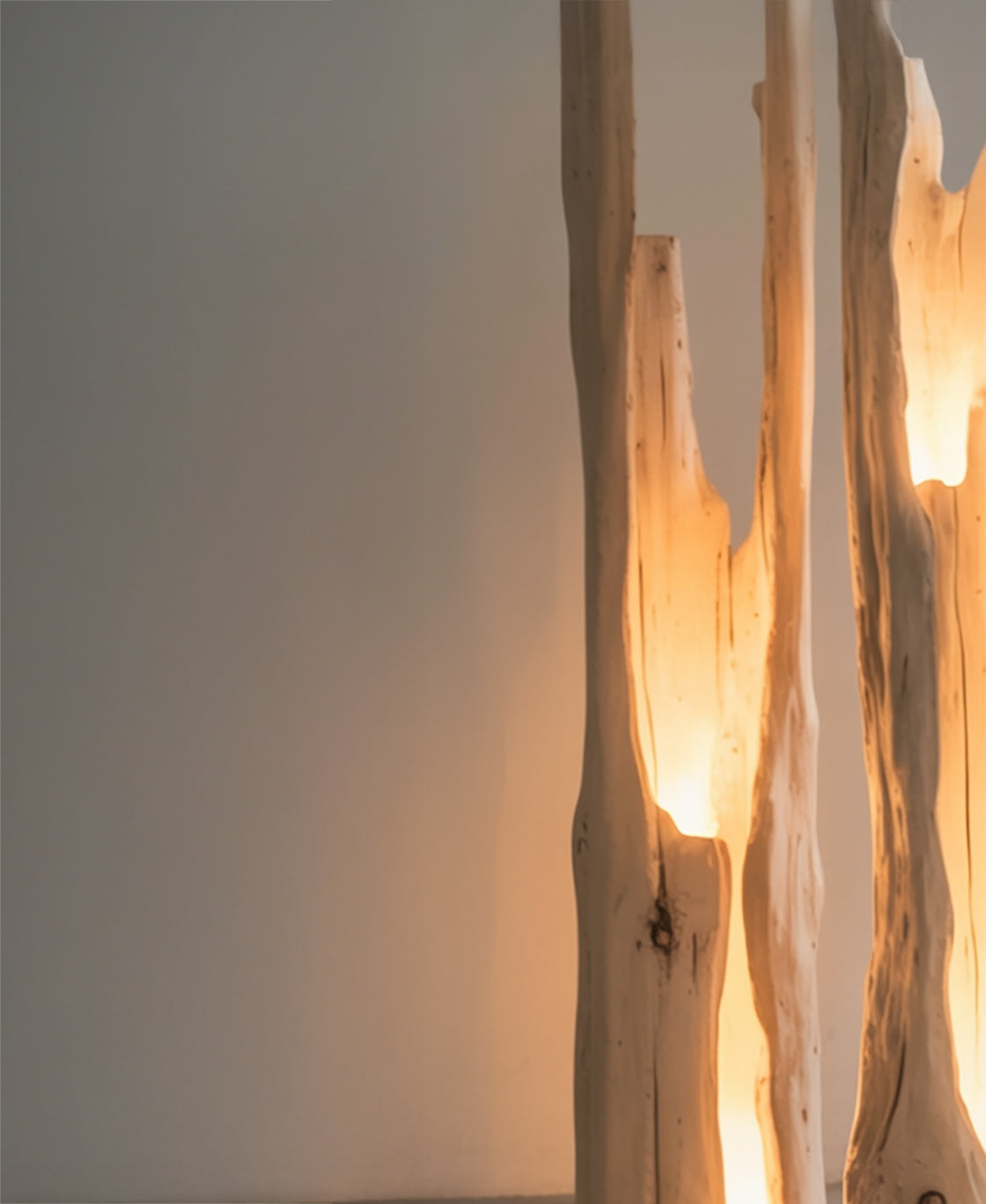 Rustic Driftwood Floor Lamp – Handmade Solid Wood Standing Light for Home Décor