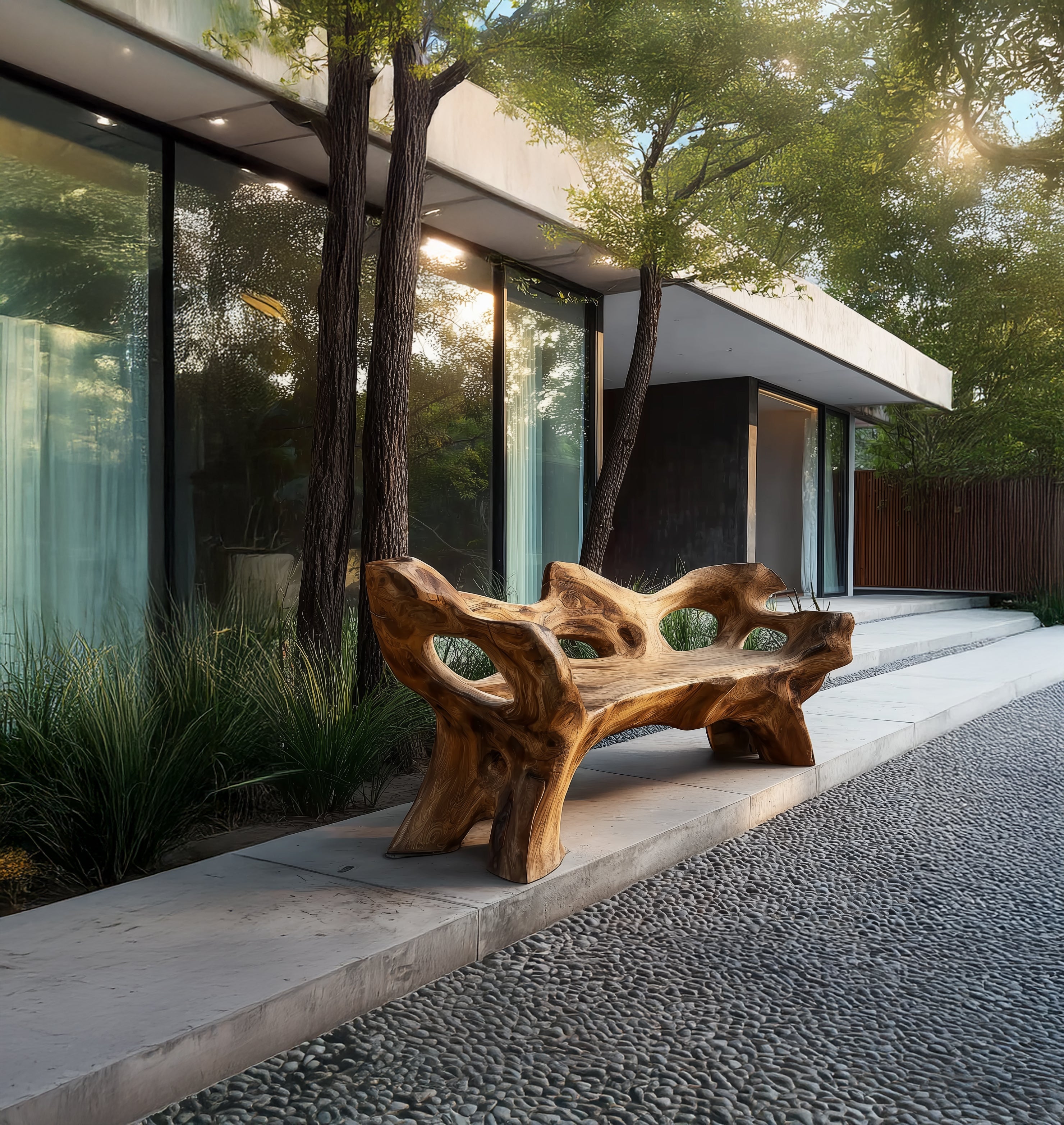 Handcrafted Solid Wood Bench – Indoor & Outdoor Custom Seating with Live Edge