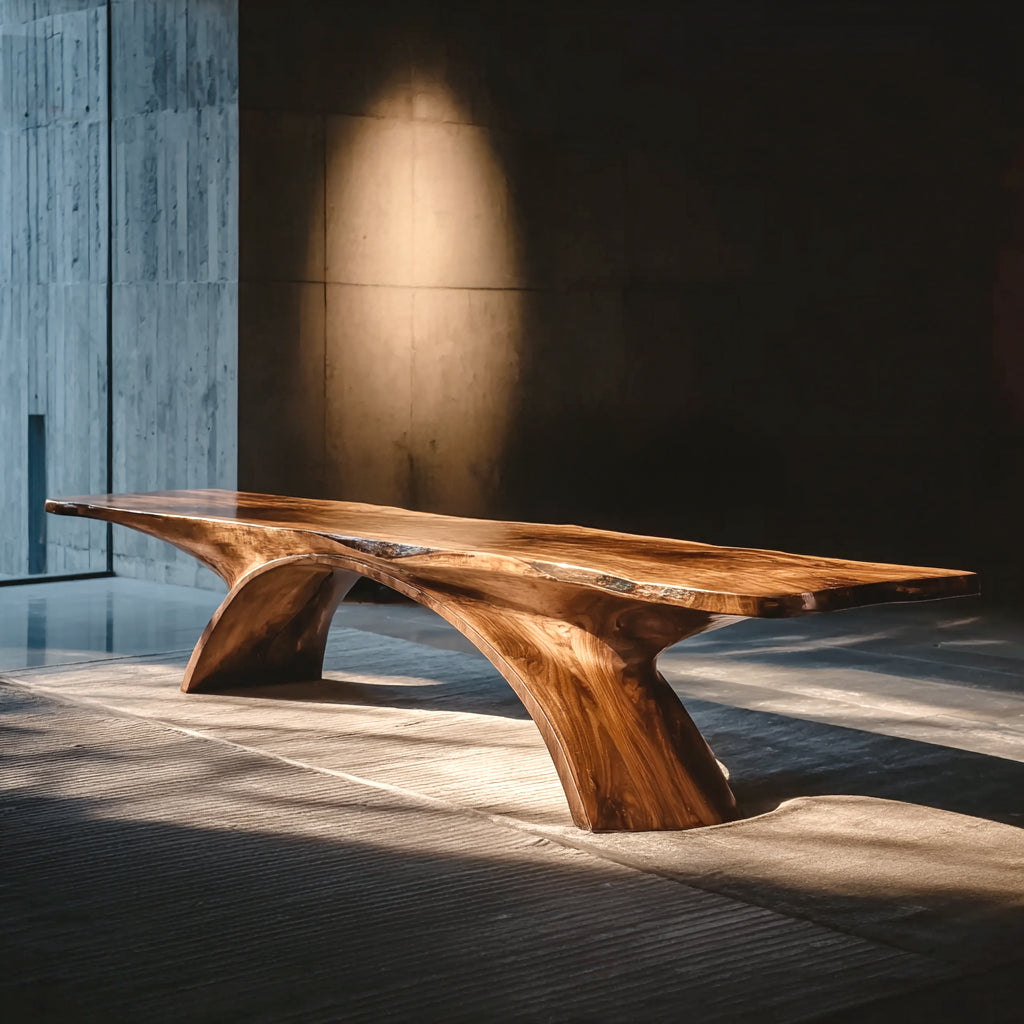 Handmade Walnut Bench – Modern Solid Wood Seating for Living Room or Entryway