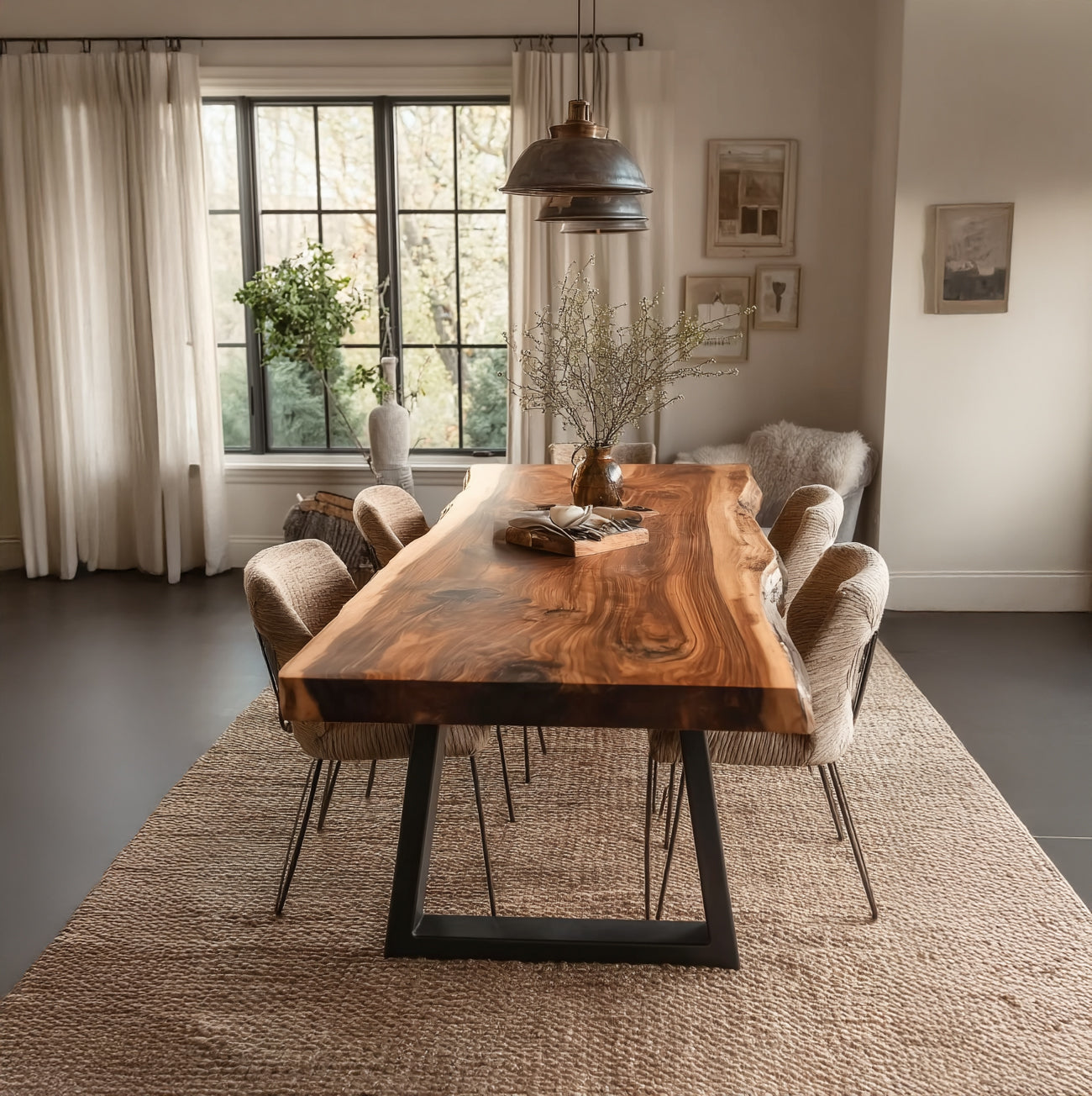 Solid Wood Dining Table – Modern Minimalist Kitchen Table