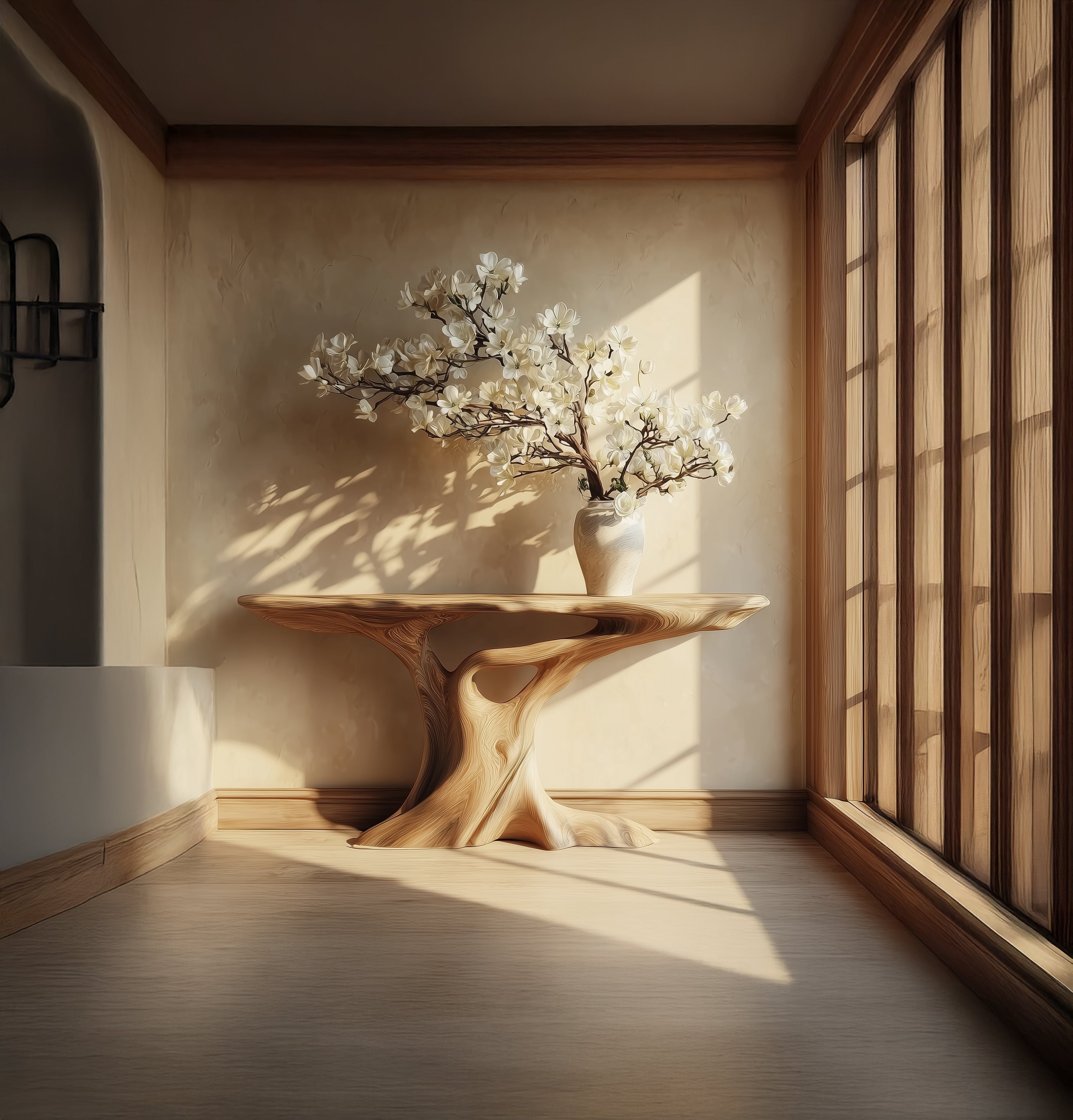 Handcrafted Live Edge Console Table Rustic Farmhouse Entryway