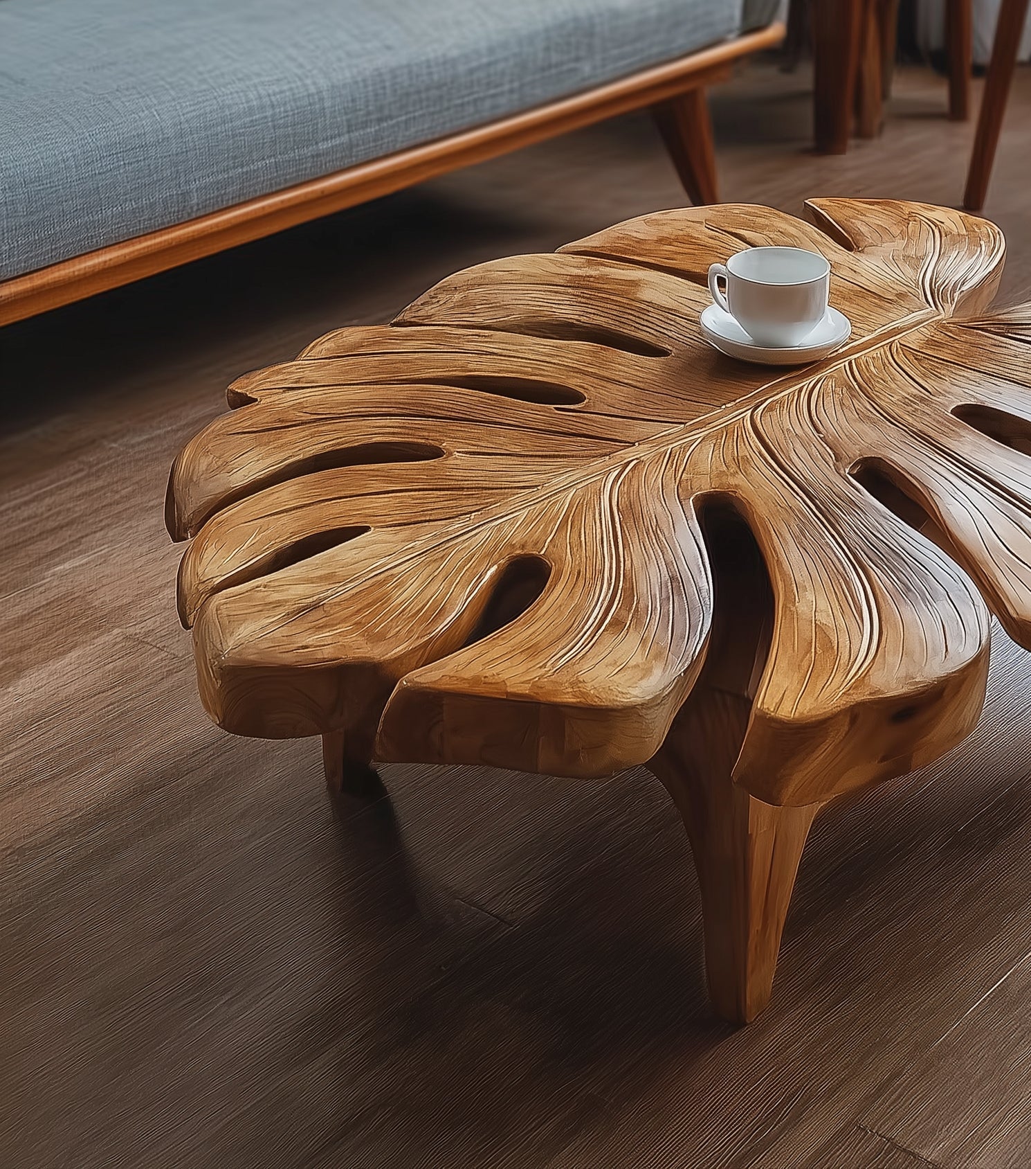 Handmade Solid Wood Coffee Table: Boho Modern Style
