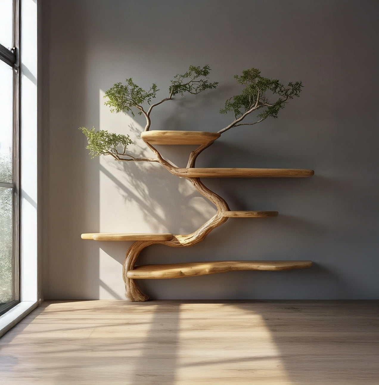 Tree Bookshelf – Solid Wood Nature-Inspired Bookcase