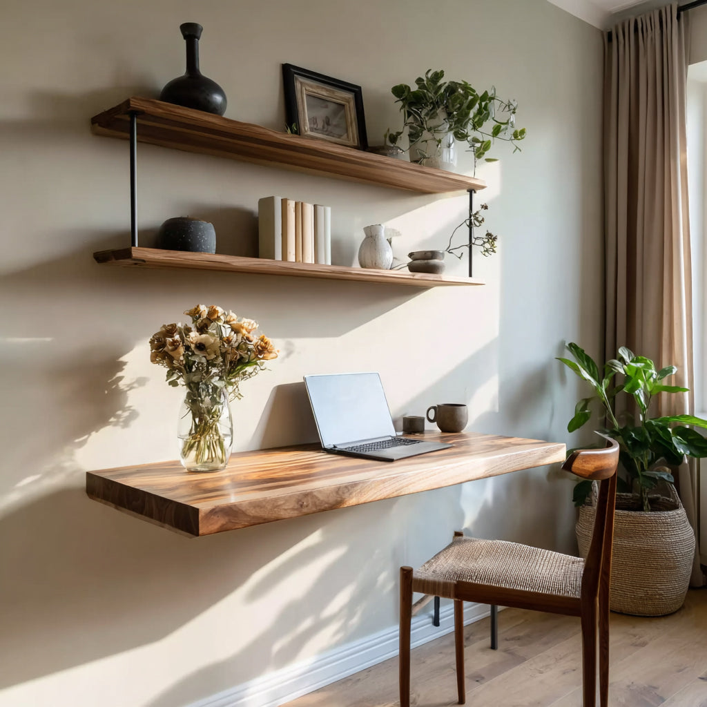 Mid-Century Modern Solid Wood Desk – Handcrafted Writing Desk