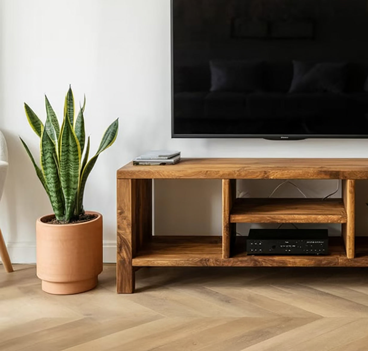 Handcrafted Rustic TV Stand with Storage – Reclaimed Solid Wood Cabinet