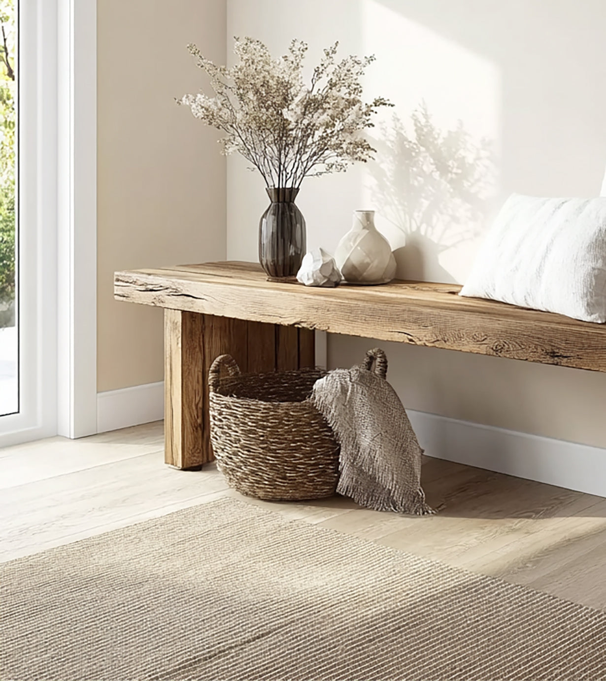 Rustic Console Table – Farmhouse Solid Wood Entryway Table