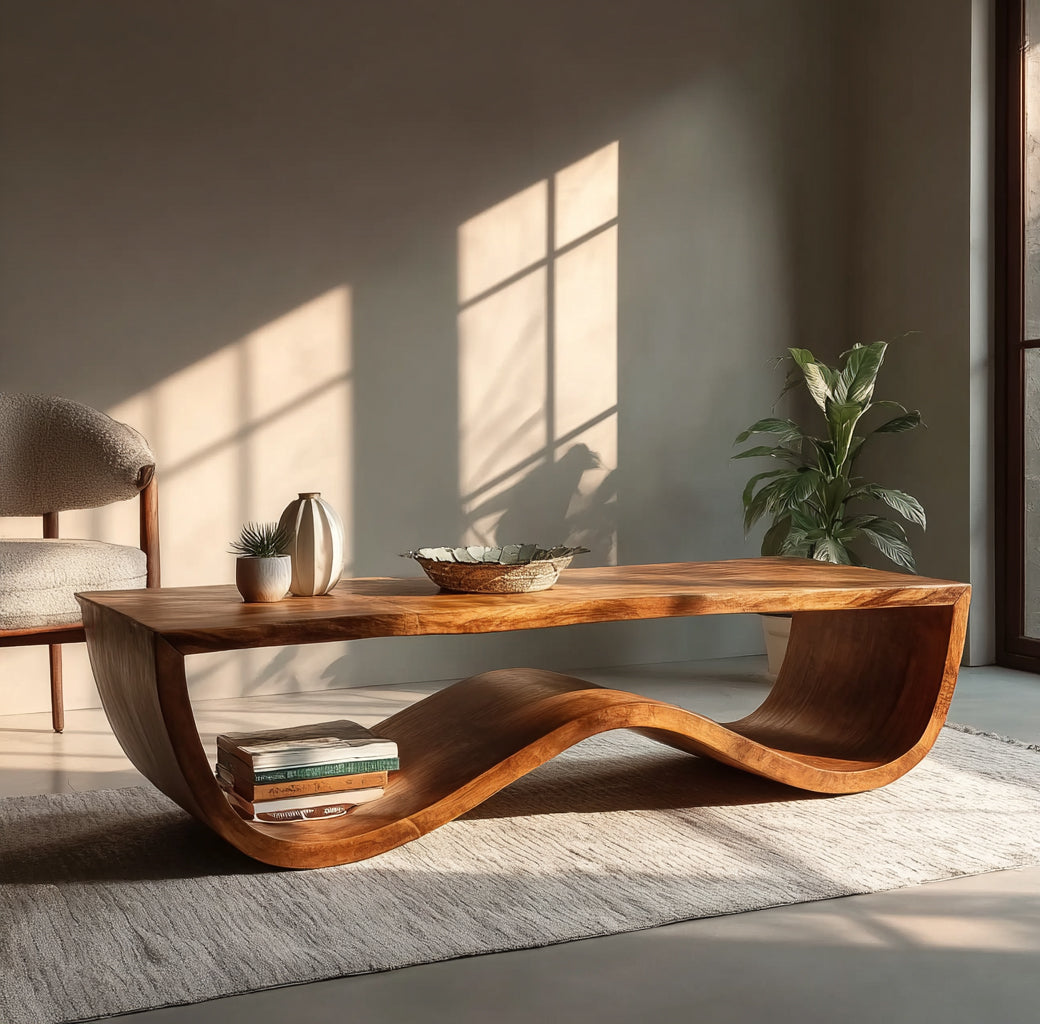 Luxury Coffee Table with Storage Shelf for Living Room