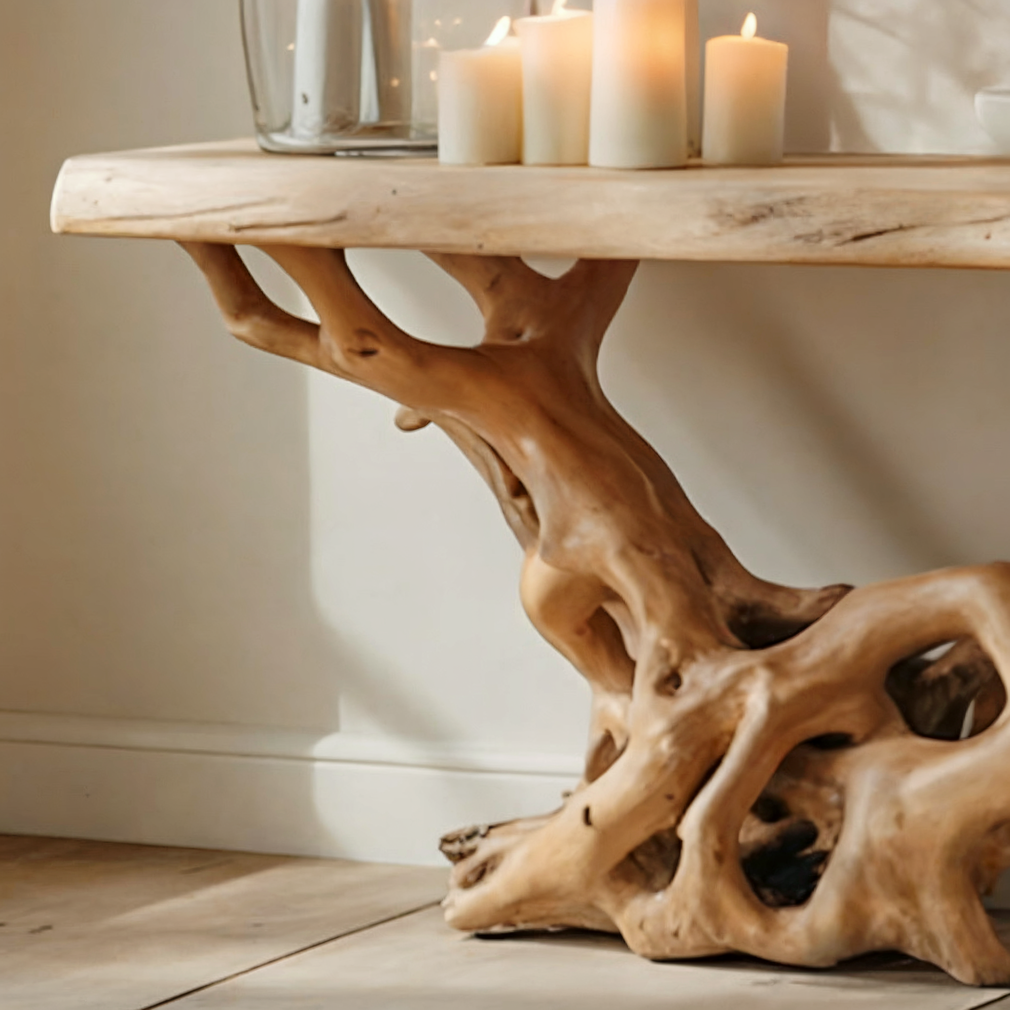 Handmade Live Edge Console Table – Rustic Farmhouse Narrow Entryway Wood