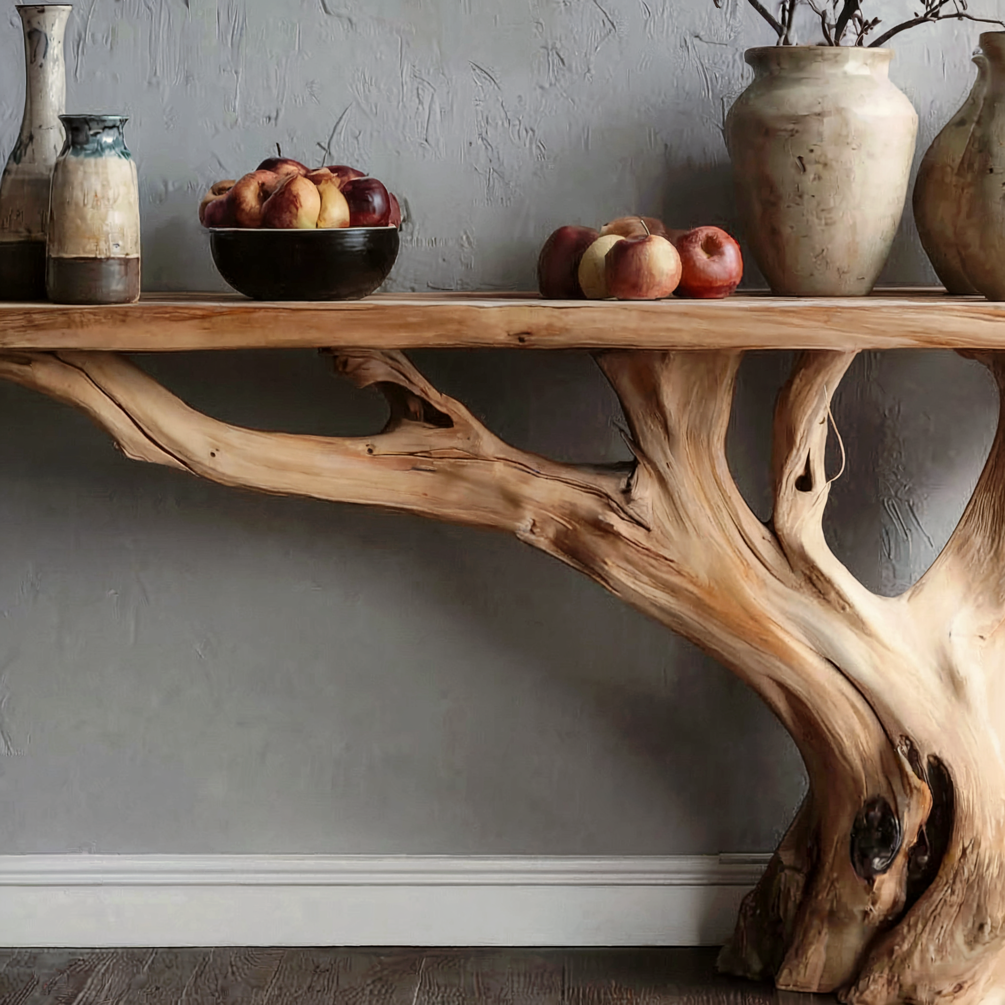 Handmade Wooden Entry Way Table – Rustic Console & Modern Side Wall Table