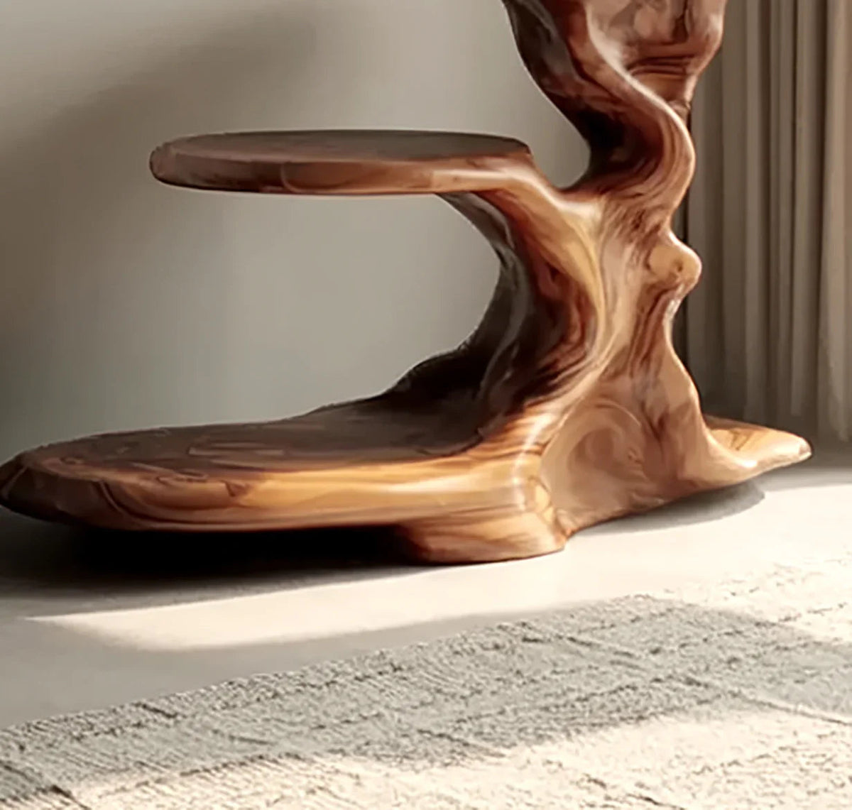 Minimalist console with storage for books and decor