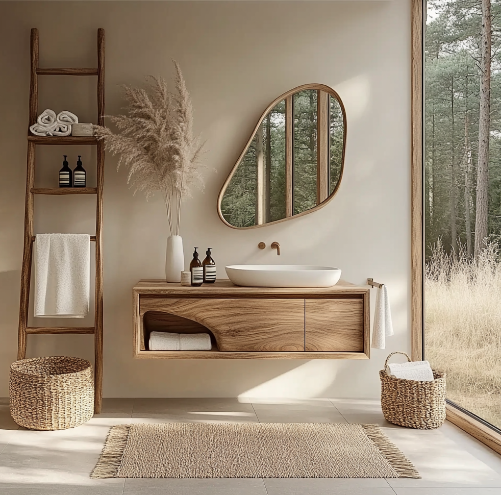 Rustic luxury floating vanity for contemporary bathrooms