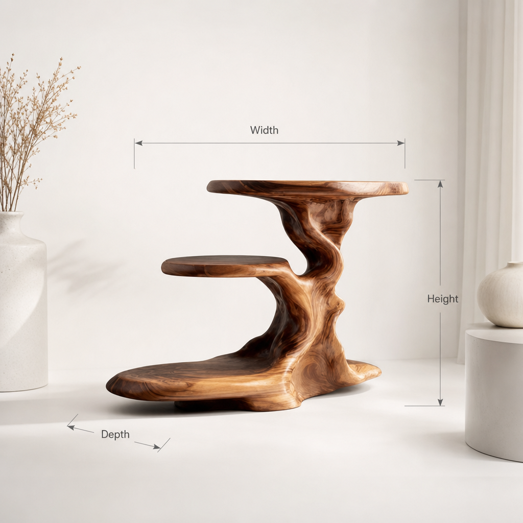 Free Standing Rustic End Table Reading Nook