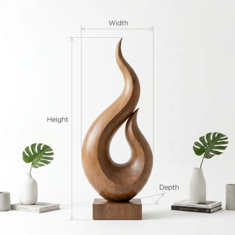 Handcrafted Abstract Wood Statue For Home Accent