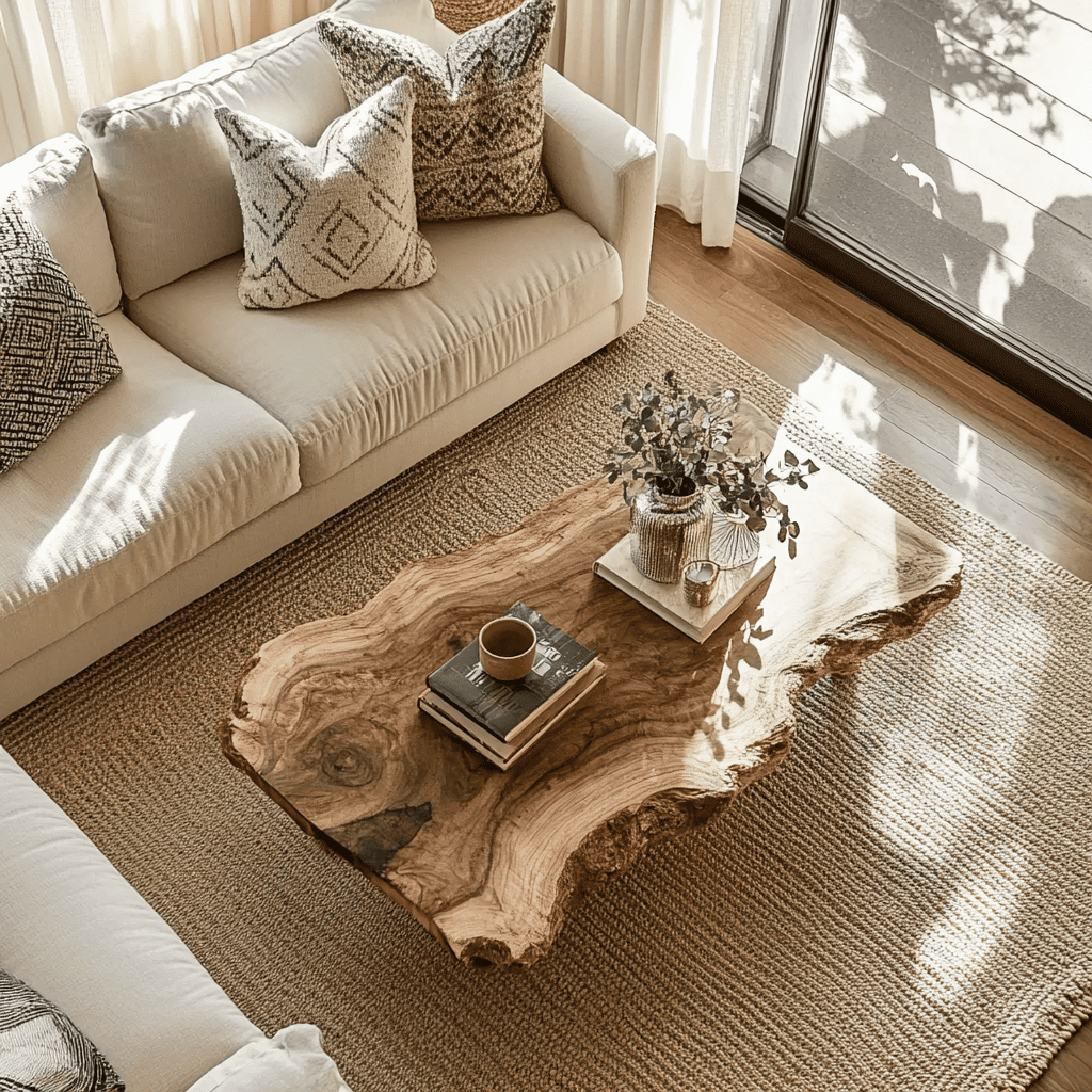 Irregular Freeform Live Edge Solid Wood Coffee Table