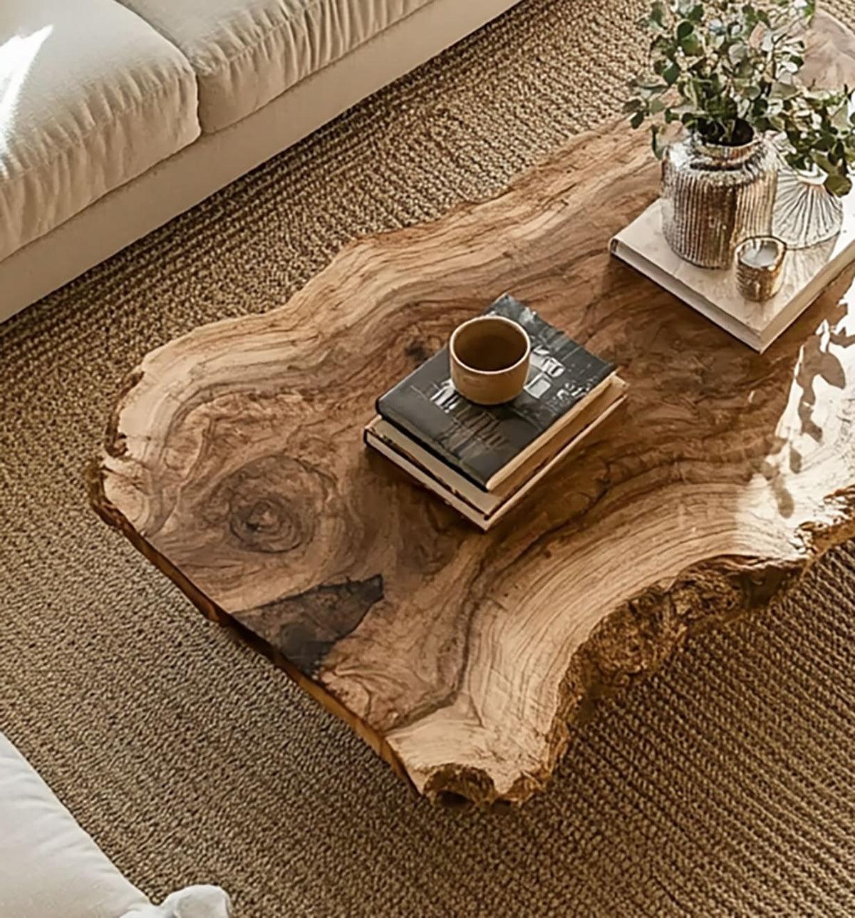 Irregular Freeform Live Edge Solid Wood Coffee Table