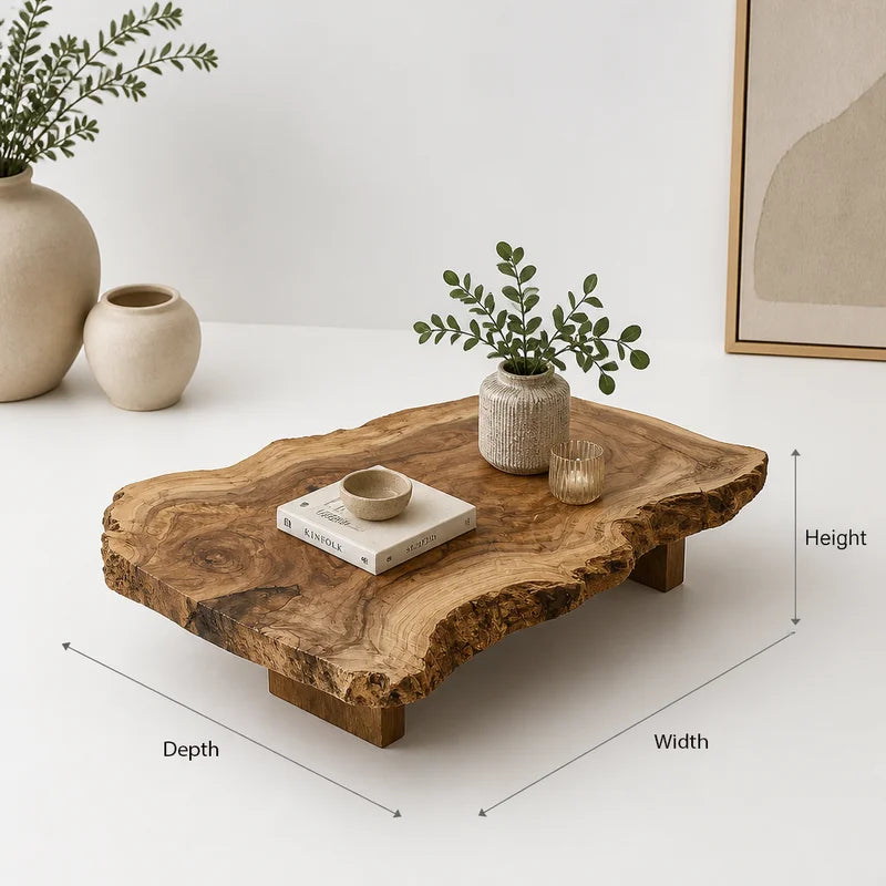 Irregular Freeform Live Edge Solid Wood Coffee Table