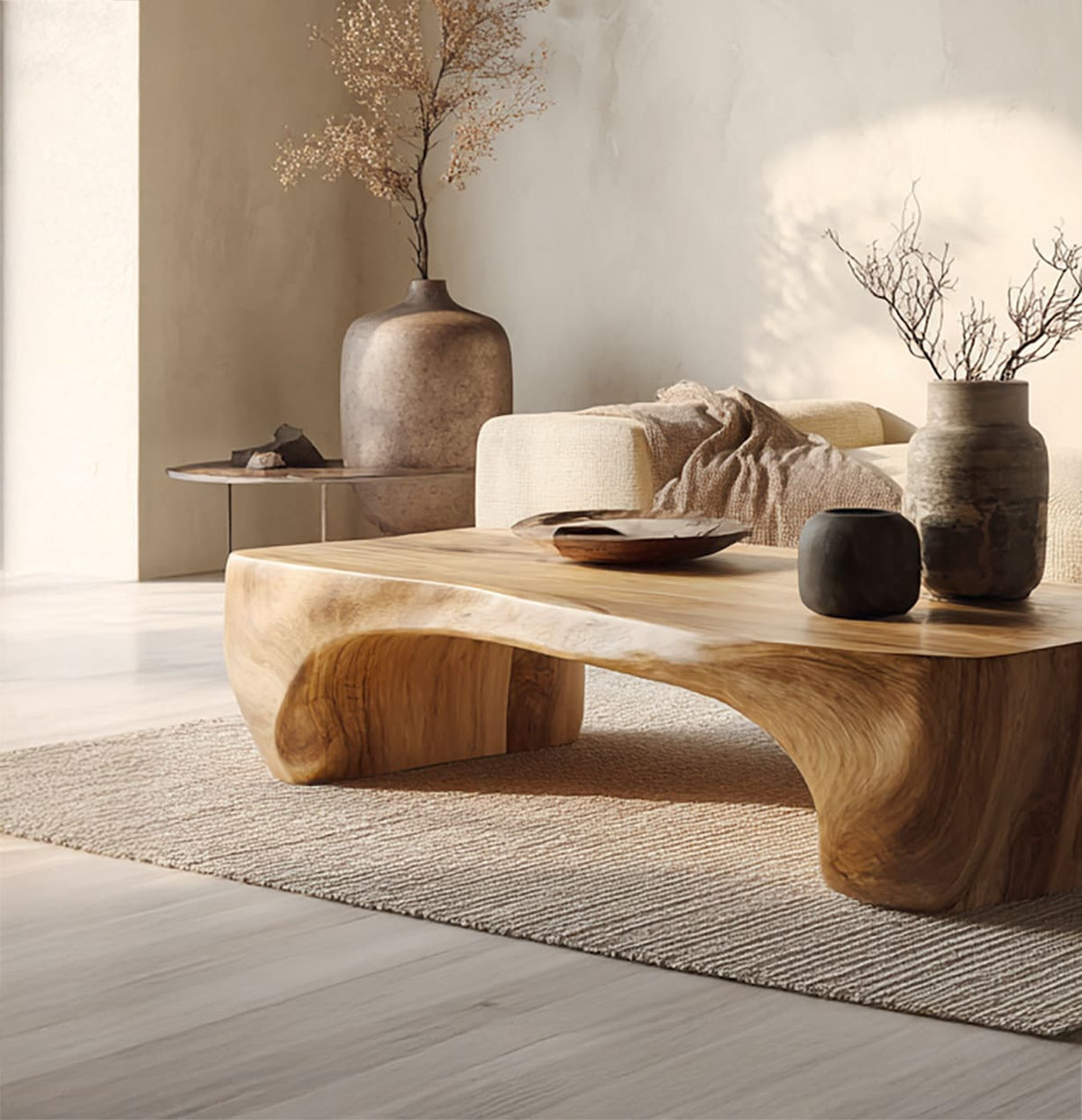 Mid-century wooden coffee table in solid wood