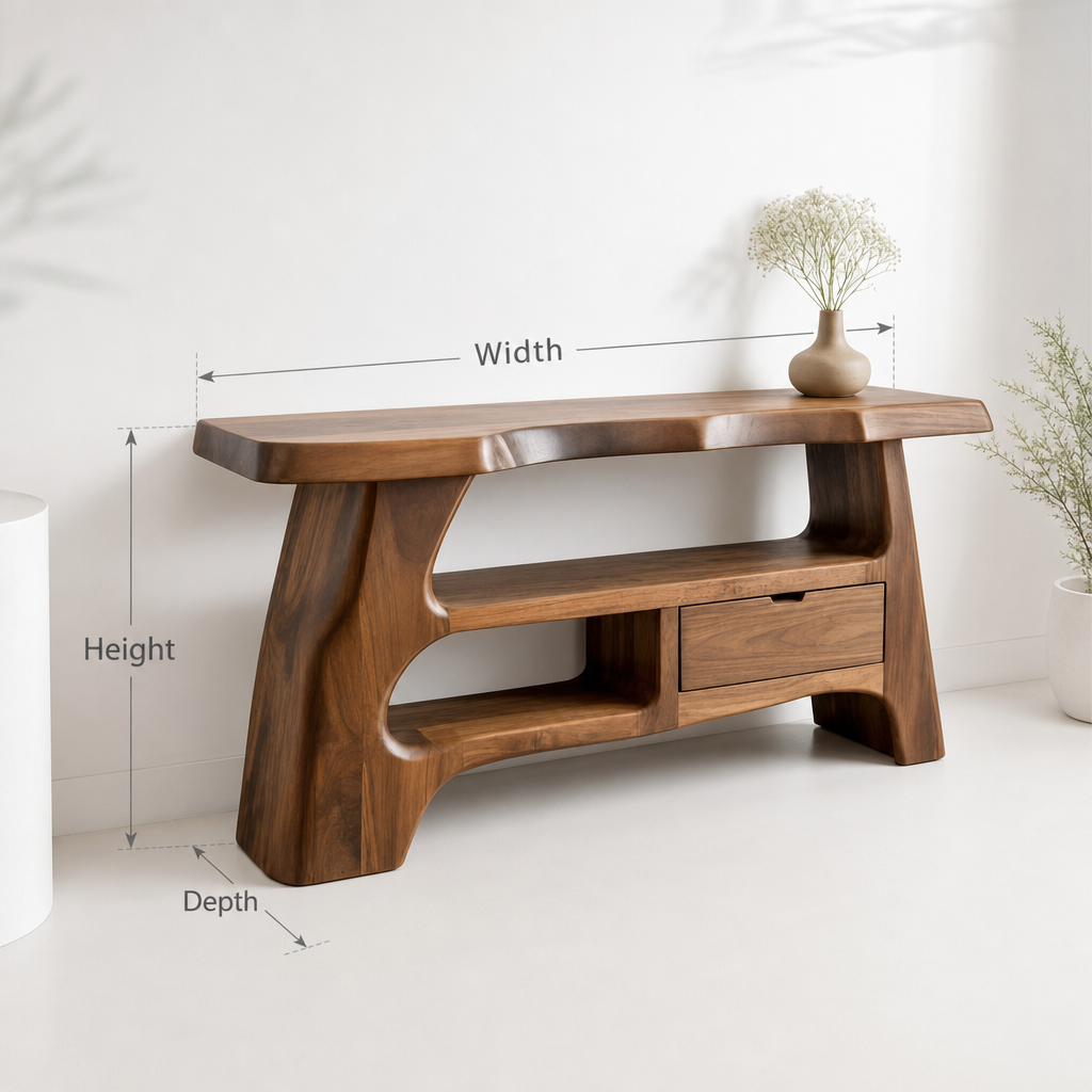Rustic Live Edge Console Table Entryway Design