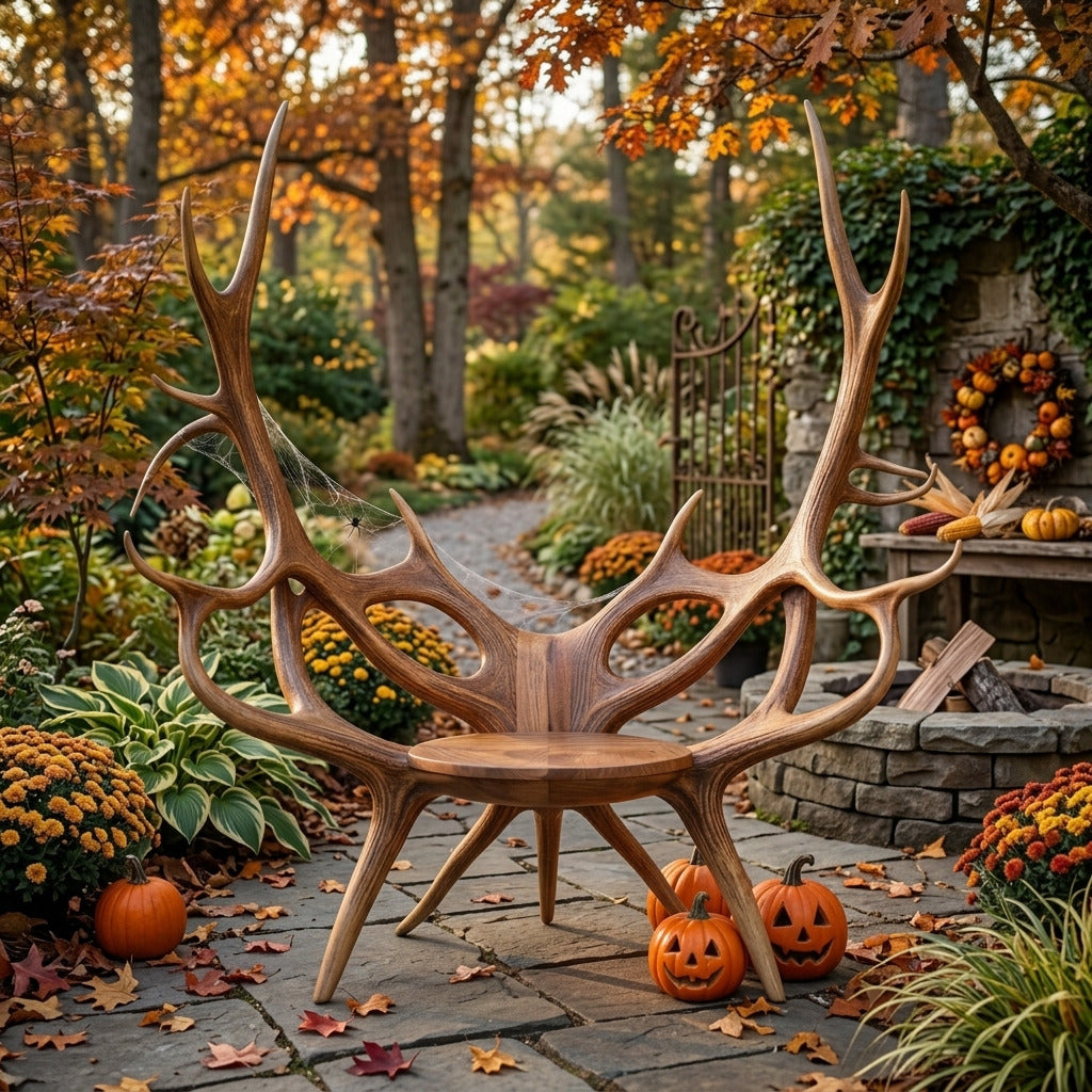 Sculptural Antler Solid Wood Chair – Organic Modern Art Chair