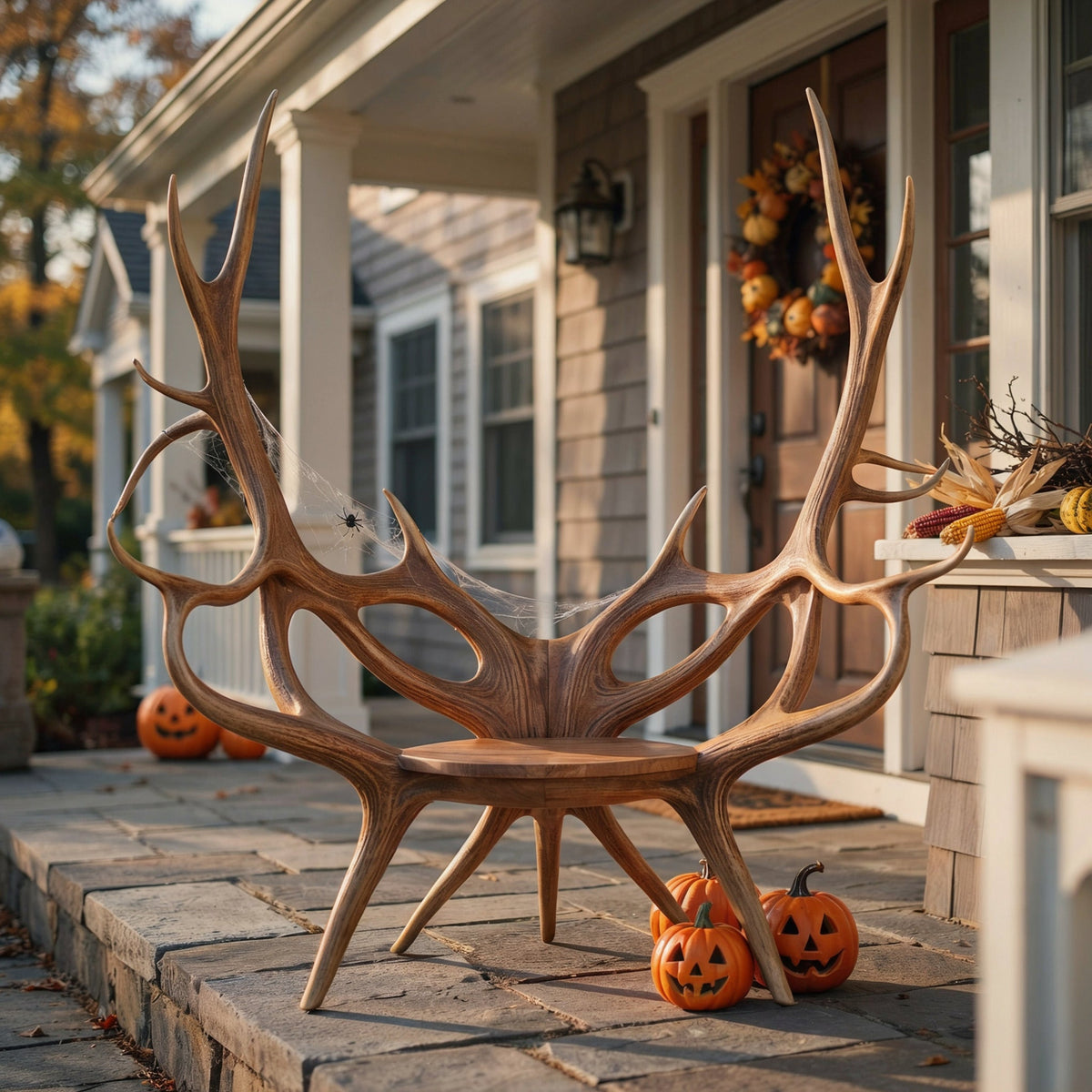 Sculptural Antler Solid Wood Chair – Organic Modern Art Chair