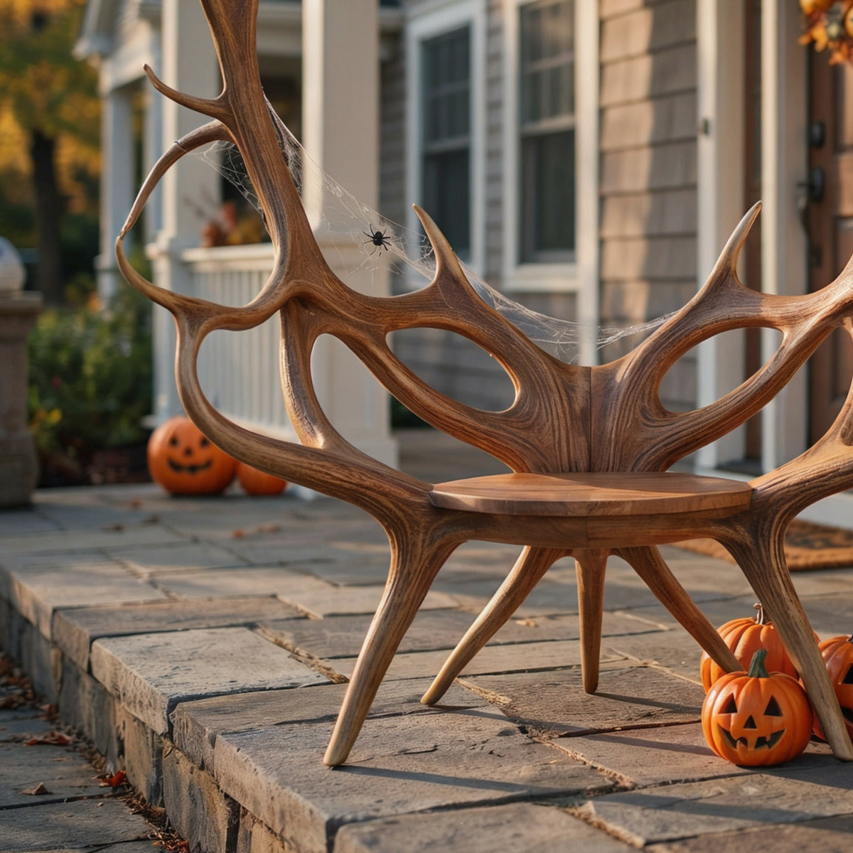Sculptural Antler Solid Wood Chair – Organic Modern Art Chair
