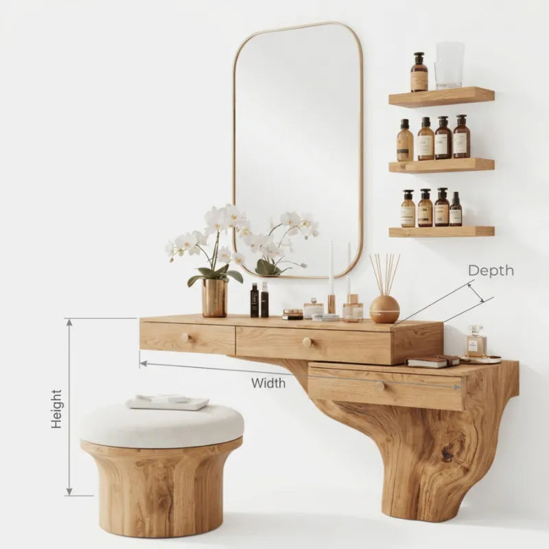 Sculptural Tree Root Solid Wood Vanity Table