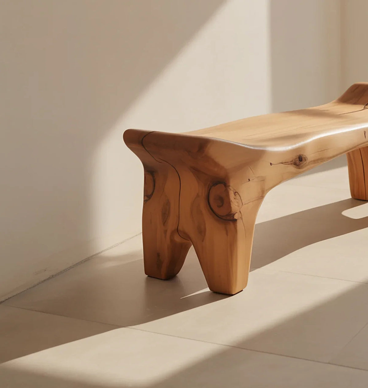 Wooden entryway bench handcrafted for hallway seating and home decor
