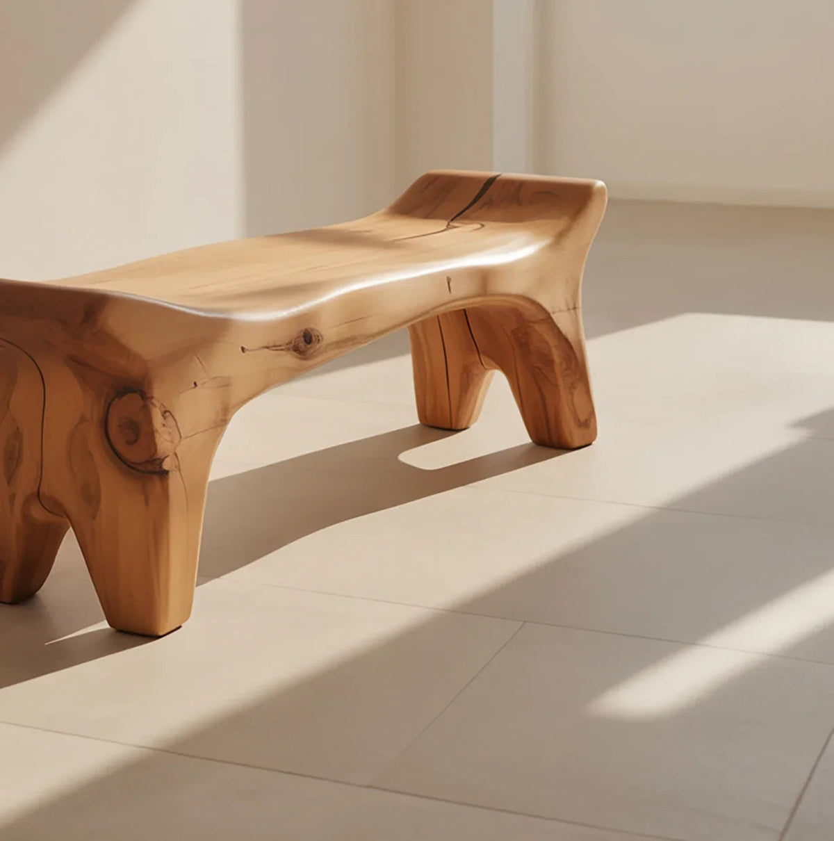 Solid wood bench for entryway with custom design and durable structure
