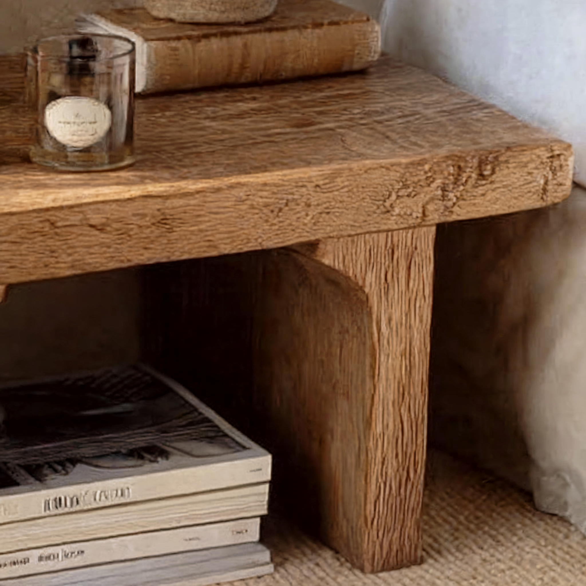 Modern Nightstand Rattan Side End Table with Storage – Solid Wood Legs, Accent Bedside Furniture