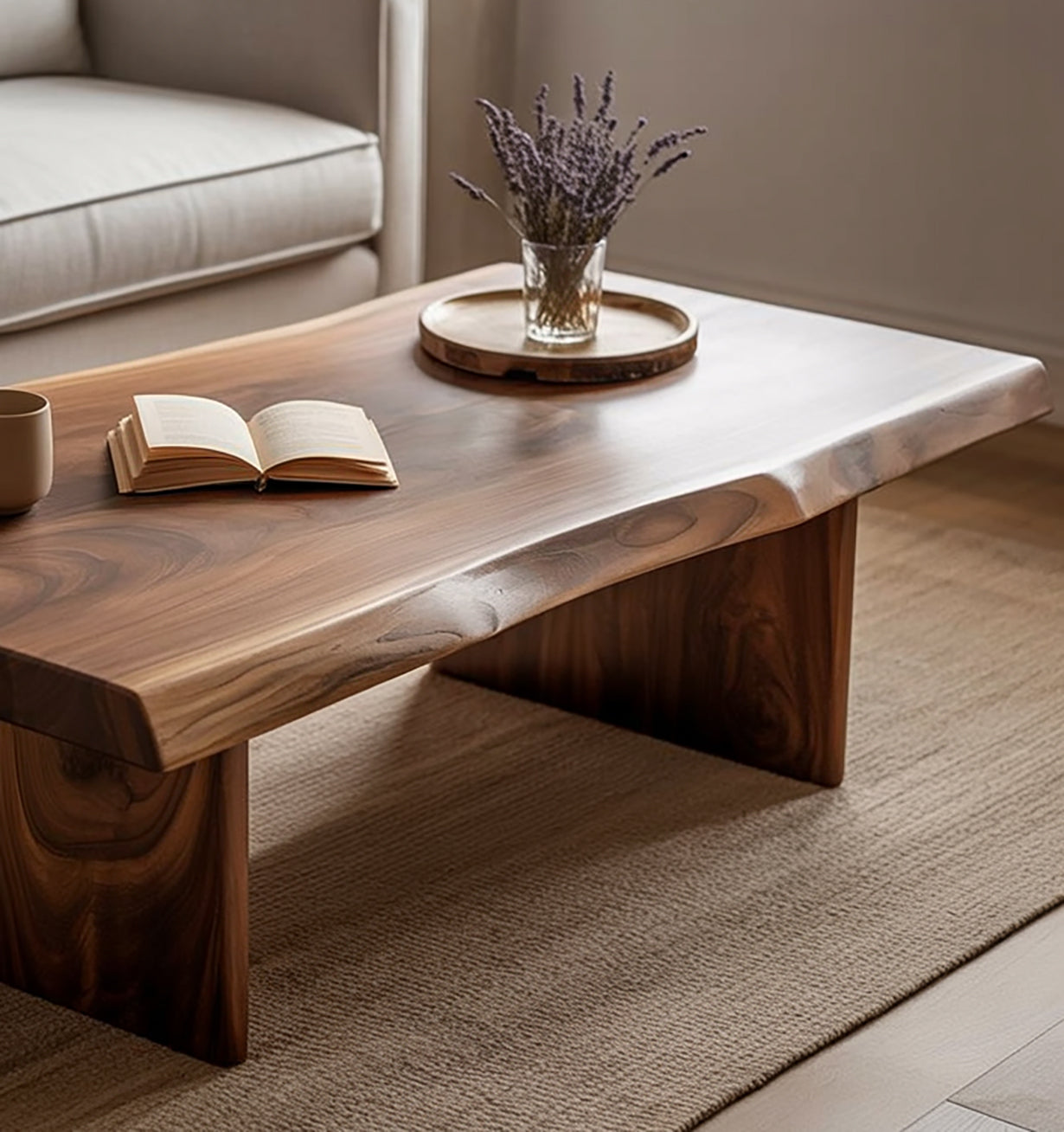 Handcrafted Rustic Coffee Table – Heavy Duty Solid Timber Center Table